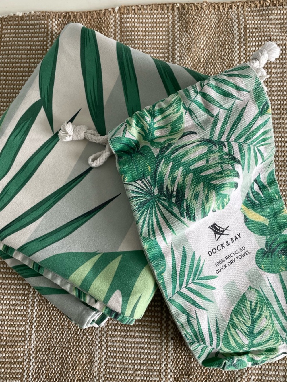 Dock & Bay Tropical Green Palm Quick-Dry Towel